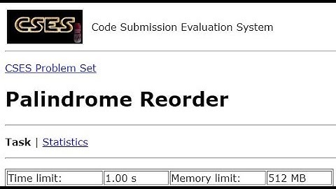 Palindrome Reorder - CSES Introductory Problems #12