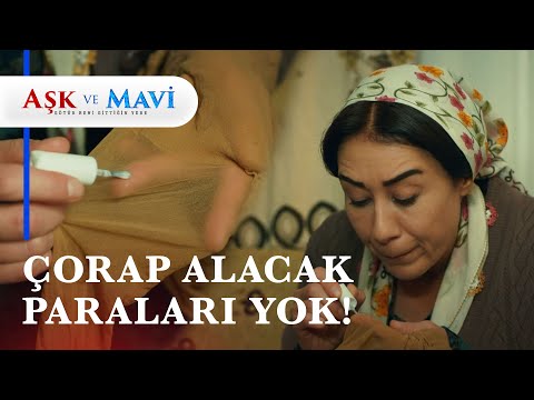 Hasibe kaçan çorabını ojeyle tamir etmeye çalışıyor... - Aşk ve Mavi 45. Bölüm