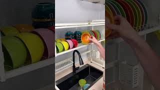 Rak piring wastafel dapur stainless steel dengan penutup#Shorts