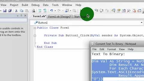Visual Basic 2008 - How To Convert Text-To-Binary And Binary-To-Text