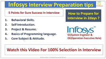 Infosys: How to prepare for Interview | 5 Points for 100% selection in Infosys Interview