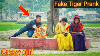 Fake Tiger Prank With Grandpa !! Fake Tiger vs Public Reaction Prank Video By Razu prank tv