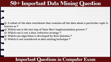 MCQ Questions Data Mining with Answers | Quiz Data Mining