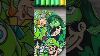 Drawing BUT of GREEN cartoon characters with POSCA MARKERS ! #shorts Drawing BUT of GREEN cartoon characters with POSCA MARKERS ! #shorts