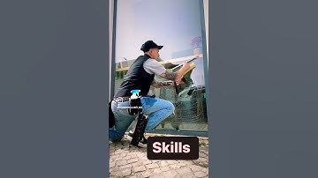 Window cleaning skills #shorts #howto #windowcleaning #satisfying #reels #skills #fun #happy