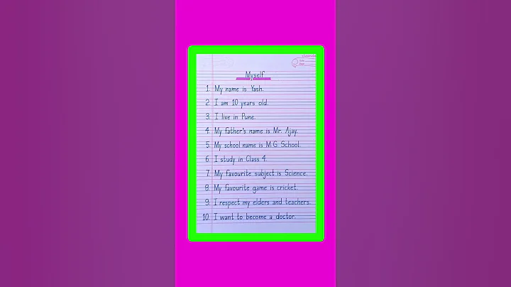 10 Lines On Myself/Self Introduction in English/Essay On Myself/How To Introduce Yourself in English