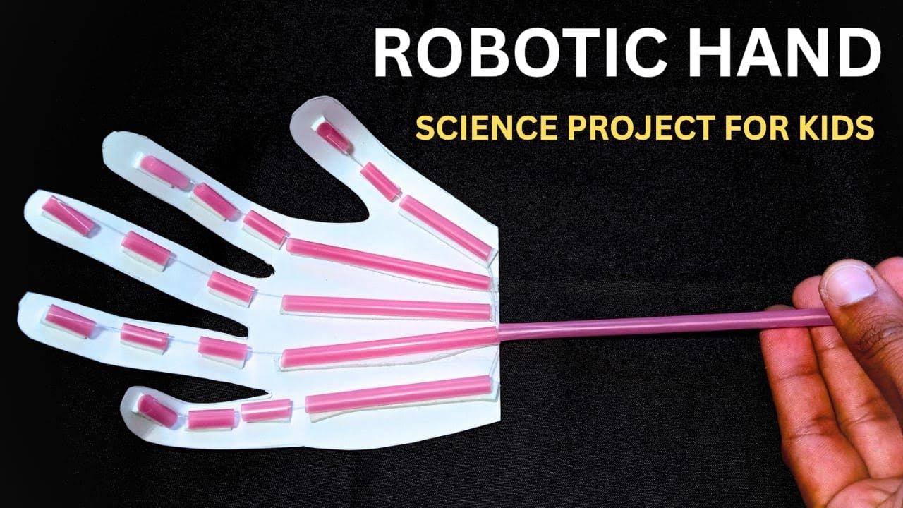 Paper Project Hand How to Make a Robotic Hand Using Paper and Straw | Easy Science Project ...
