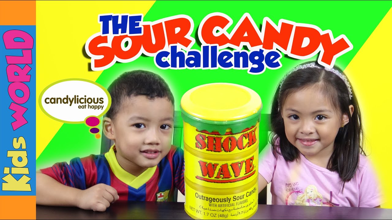 SHOCK WAVE The Sour Candy Challenge Kids World Charlie & Maddy