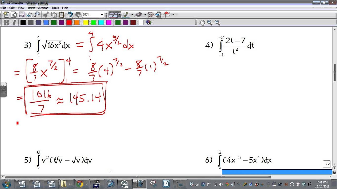 Calculus 4 6 notes problem #3 - YouTube