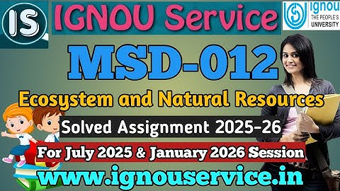 IGNOU MSD-12 Solved Assignment 2025-26 For July 2025 and January 2026 Sessions