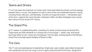 The Ultimate Guide to Formula 1 Racing | Kamila Grabska