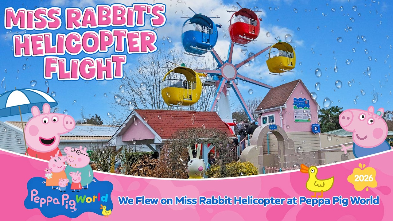 A Rainy Miss Rabbit’s Helicopter Flight in Peppa Pig World at Paultons Park (Feb 2026) [4K]