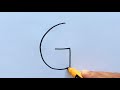 How to turn letter g into giraffe picture  easy drawing for beginners