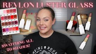 All 20 Shades Swatched! 💄 Revlon Super Lustrous Glass Shine Balm Lip Swatches + Review