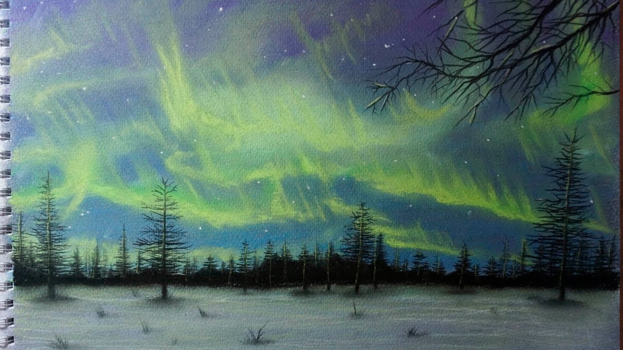 Easy Northern Lights Chalk Pastel Tutorial