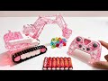 RC Pink Excavator, Magic Space Rocket, Remote Control Racing Car,360° Rotating Police Car Collection