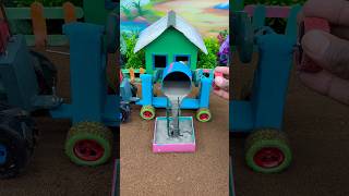 Real Working Mini Tractor Cement Mixer 🚜 | DIY Concrete Pillar Making Machine#shorts#youtubeshorts