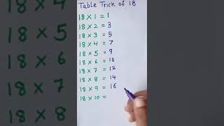 Table trick of 18 I Easy trick to learn Tables I How to learn tables