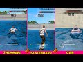 SWIMMING VS SKATING VS CAR  TEST...