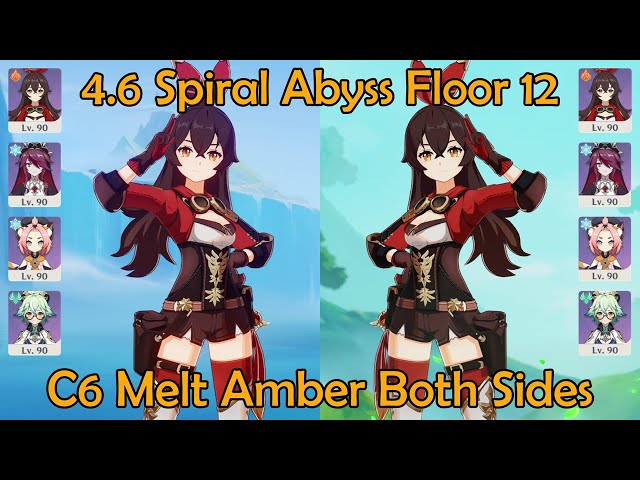 C6 Melt Amber Both Sides: 4.6 Spiral Abyss - Genshin Impact class=