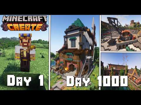 1000 Days FULL MOVIE! Minecraft Create Mod (Episodes 11-17)