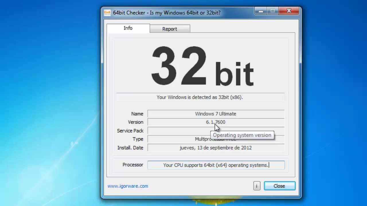 Como saber si nuestra pc soporta sistemas operativos de 64 bits youtube