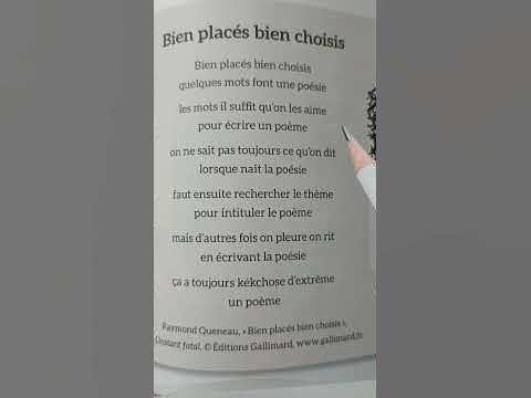 Poème.Bien placés bien choisis de Raymond Queneau. - YouTube