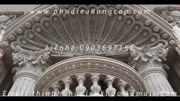 Phù điêu mặt tiền xi măng với hoa văn tuyệt đẹp