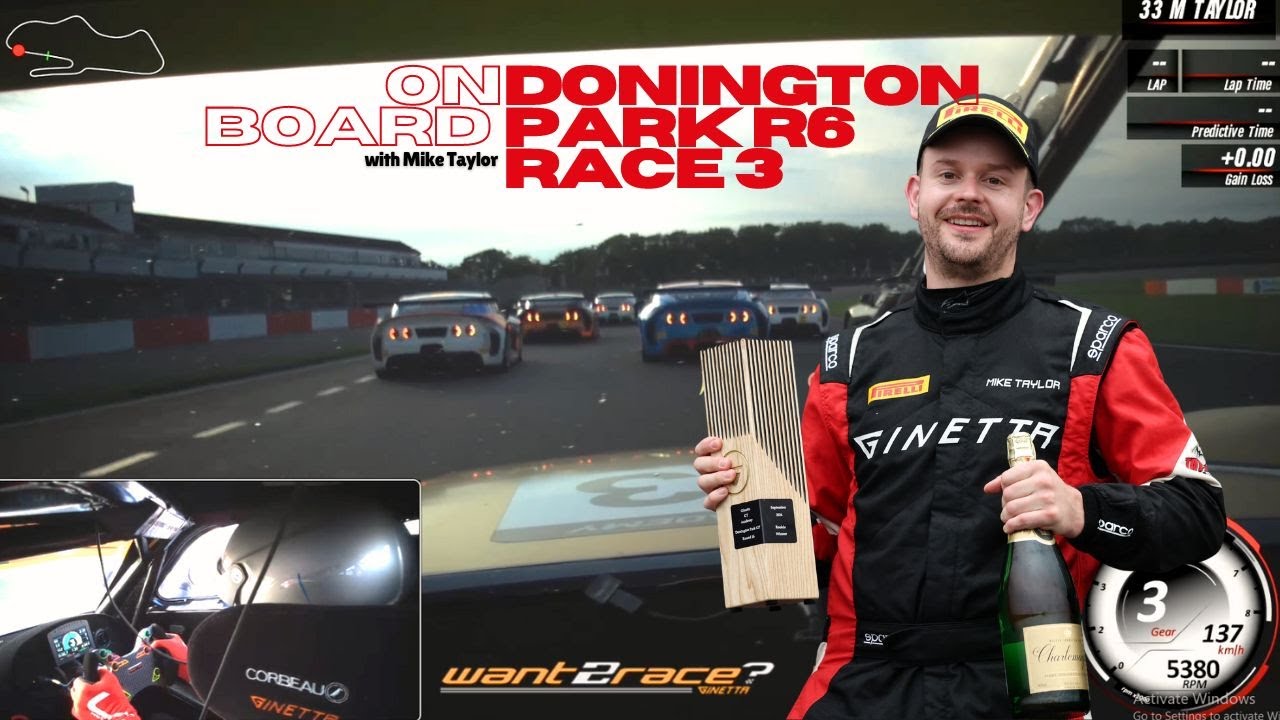 2024 Ginetta GT Academy Donington Park - On Board Final Race Footage - Mike Taylor