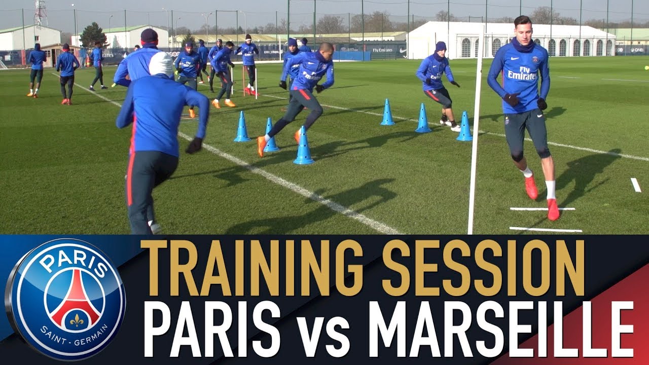 football score TRAINING SESSION - ENTRAINEMENTS avant PARIS SAINT-GERMAIN vs MARSEILLE