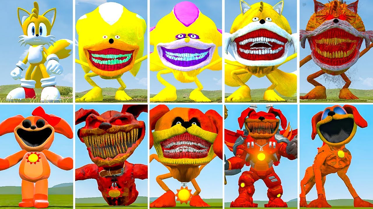 ALL NEW SONIC YELLOW VS ZOOCH TAILS TAPES VS ALL NEW POPPY PLAYTIME VS MECHTIT DOGDAY in GARRY'S MOD