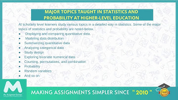 An Introduction To Statistics By Professional Statistics Assignment Help Expert