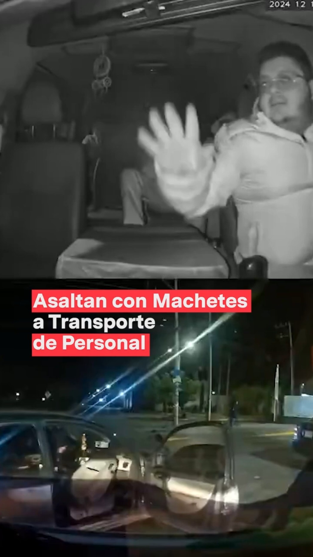 Asaltan con machetes a transporte de personal - N+ #Shorts