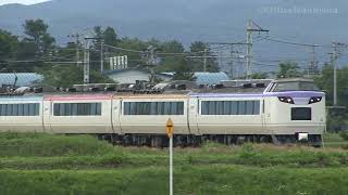 大糸線　安曇沓掛駅付近　485系「彩」号　E127系走行シーン　2007年