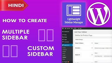 How to create multiple sidebar in WordPress? Hindi Tutorial