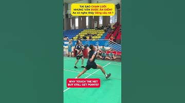 Cầu chạm đất trước hay người chạm lưới trước ae nhỉ? #dacau #caulong #caumay #shuttlecock #huysangdo