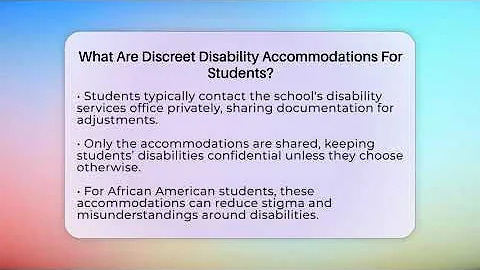 What Are Discreet Disability Accommodations For Students? - Black Education Success Network