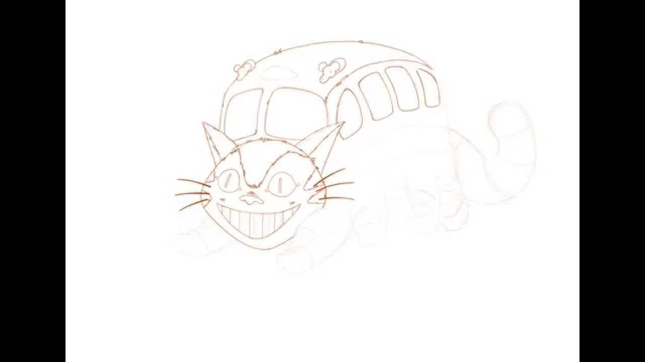 Drawing The Catbus Aka Chat Bus With Procreate Youtube