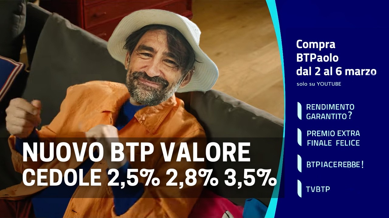 BTP Valore marzo 2026: rendimento lordo 3,06% netto 2,68% ISIN IT0005696320