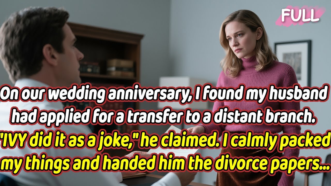 В годовщину свадьбы я обнаружила, что он подал заявление на перевод в отдаленное отделение. «Айви...