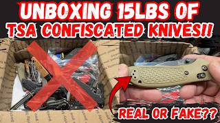 Unboxing 15LBS of Confiscated TSA Knives!  Knife Gems Found!