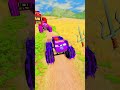 Police Cybertruck Lightning McQueen Colorful Small to Giant Cars vs Sai Hammer Crush