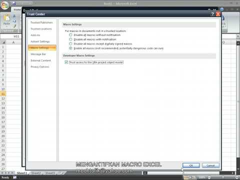Mengaktifkan Macro Excel