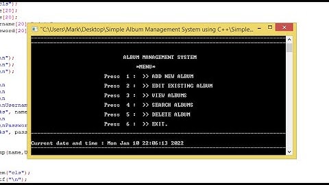 Simple Album Management System using C++
