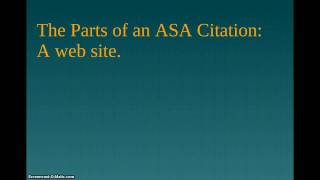 ASA Citation - Web site