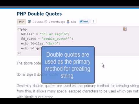 PHP Tutorial : PHP Double Quotes