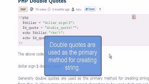 PHP Tutorial : PHP Double Quotes