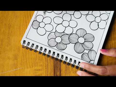 From Simple Lines to a Whole Flower Garden 🌸  Satisfying Doodle Art