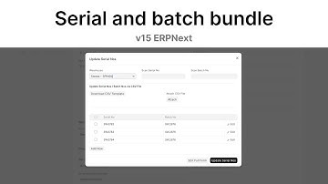 Serial and batch bundle | ERPNext v15