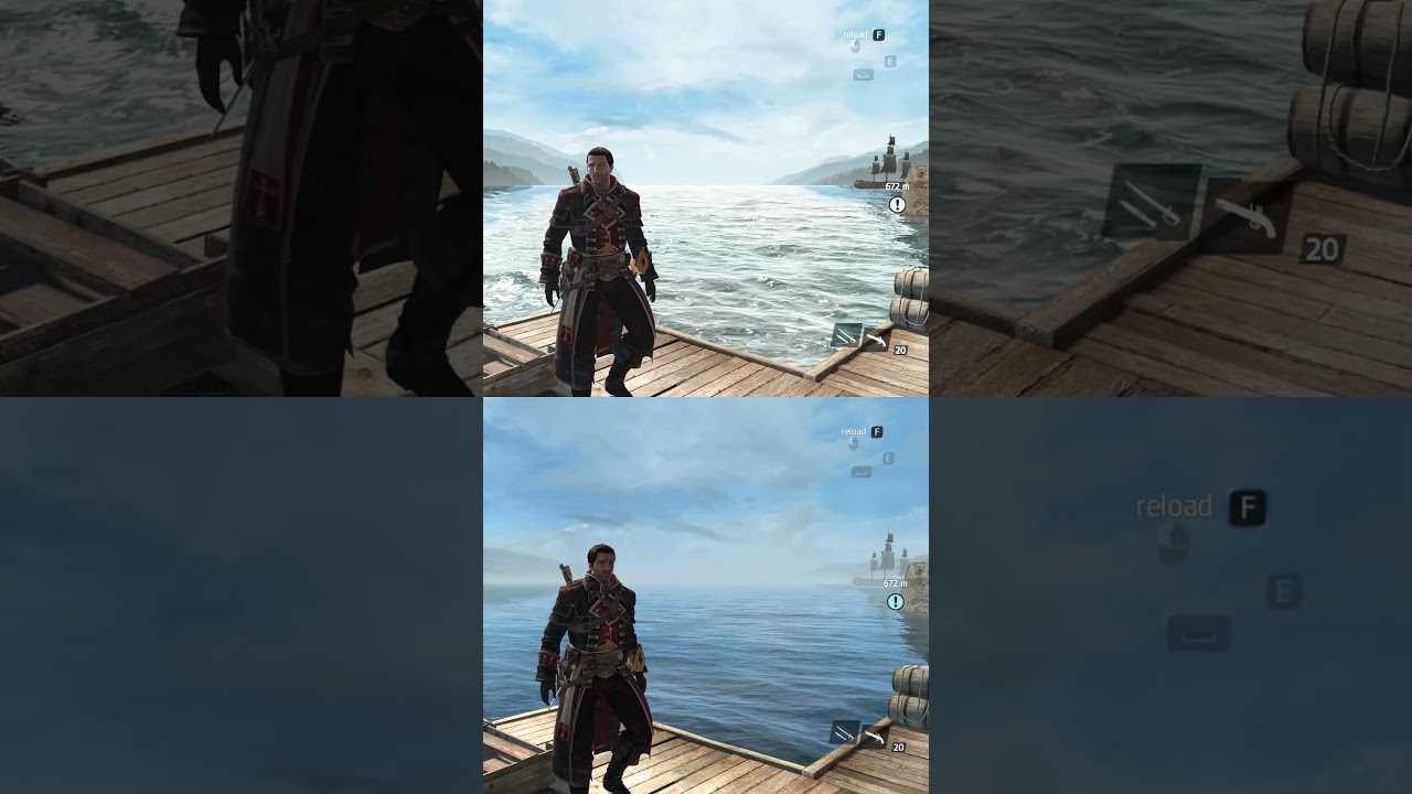 AC Rogue Water Graphics Mod Before & After
